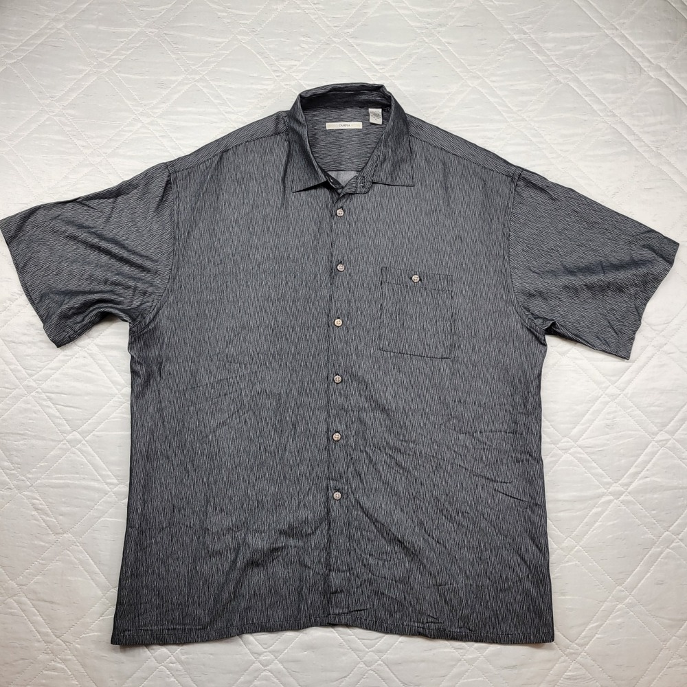 Moda Campia Moda black short sleeve dress shirt‎ size XL